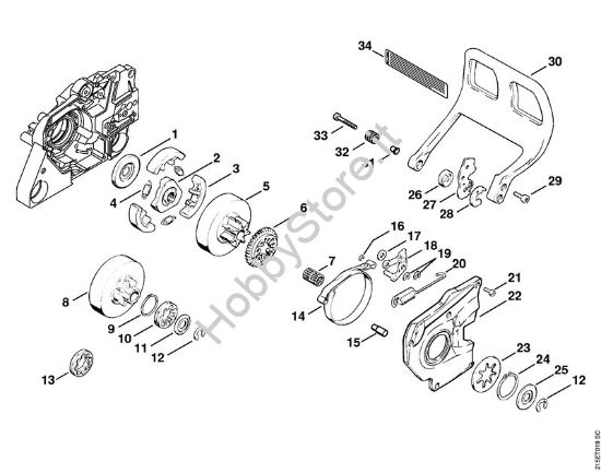 Frizione Motoseghe a benzina (MS) MS 380 della marca STIHL