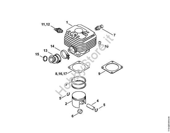 Cilindro Motoseghe a benzina (MS) MS 381 della marca STIHL