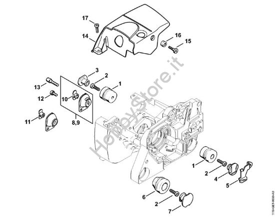 Sistema AV, Cappottatura Motoseghe a benzina (MS) MS 381 della marca STIHL