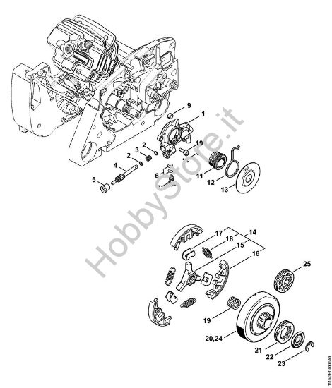 Pompa olio, frizione Motoseghe a benzina (MS) MS 382 della marca STIHL