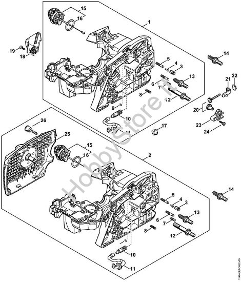 Carcassa motore, Dispositivo tendicatena Motoseghe a benzina (MS) MS 391 della marca STIHL