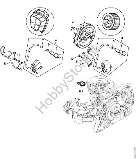 Impianto di accesione, Fascio di cavi Motoseghe a benzina (MS) MS 391 della marca STIHL