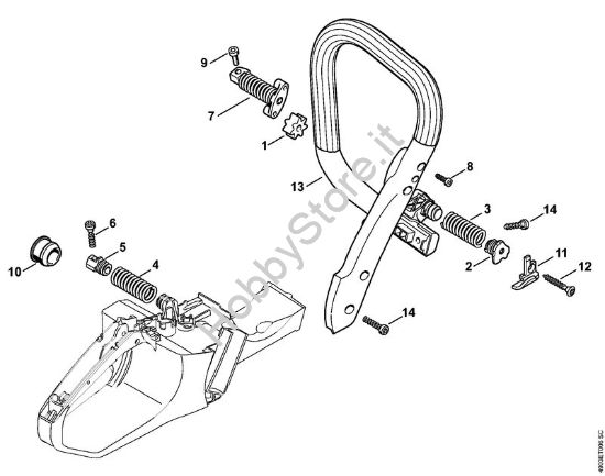 Sistema AV, Manico tubolare Motoseghe a benzina (MS) MS 391 della marca STIHL