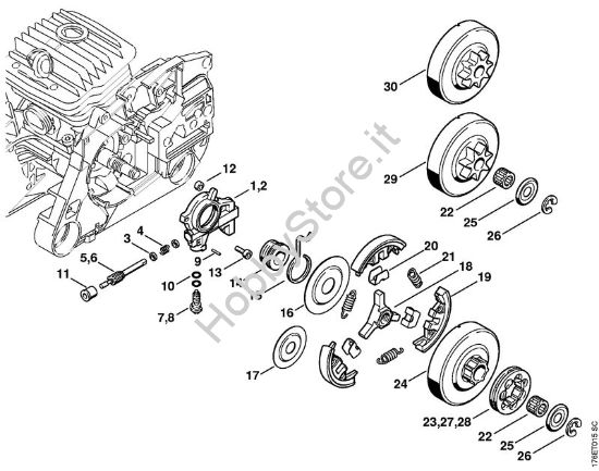Pompa olio, frizione Motoseghe a benzina (MS) MS 460 della marca STIHL