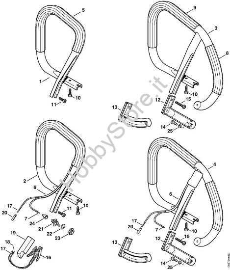 Manico tubolare, lamina riscaldante Motoseghe a benzina (MS) MS 460-D della marca STIHL