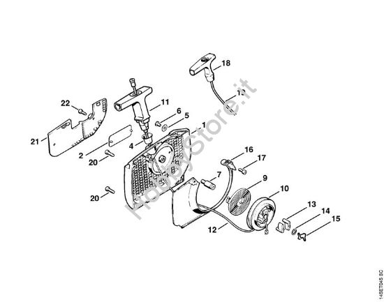 Dispositivo di avviamento Motoseghe a benzina (MS) MS 460-W della marca STIHL