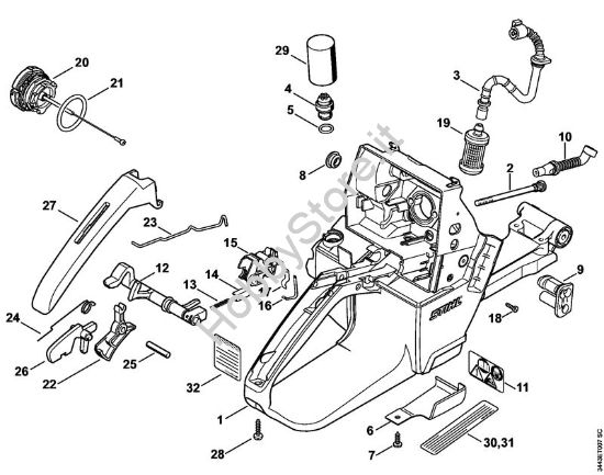 Corpo serbatoio Motoseghe a benzina (MS) MS 461-R della marca STIHL