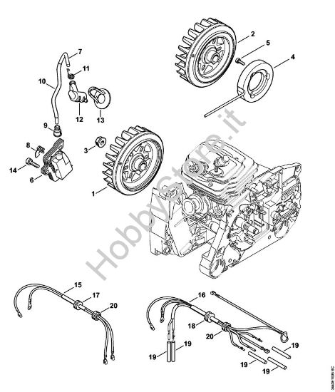 Impianto di accesione, Fascio di cavi Motoseghe a benzina (MS) MS 461-R della marca STIHL