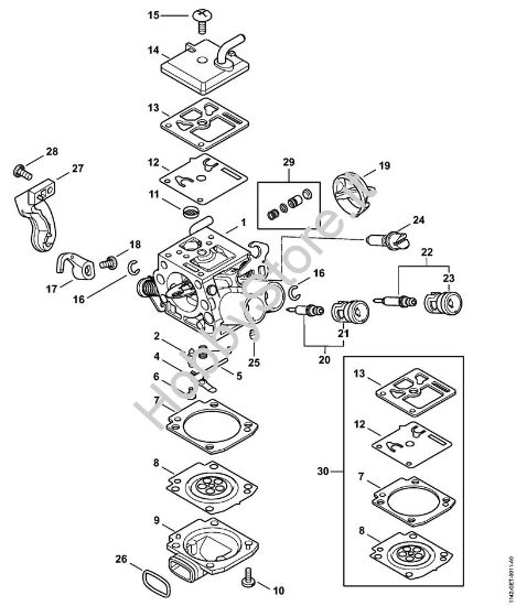Carburatore 1142/00 Motoseghe a benzina (MS) MS 462 della marca STIHL