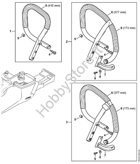 Manico tubolare Motoseghe a benzina (MS) MS 462 della marca STIHL
