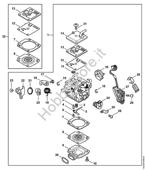 Carburatore 1142/01 Motoseghe a benzina (MS) MS 462 C-M della marca STIHL