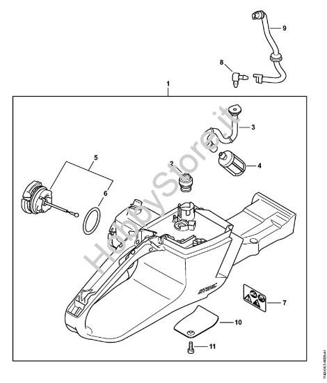 Corpo serbatoio Motoseghe a benzina (MS) MS 462 C-M R RettungssÃ¤ge della marca STIHL