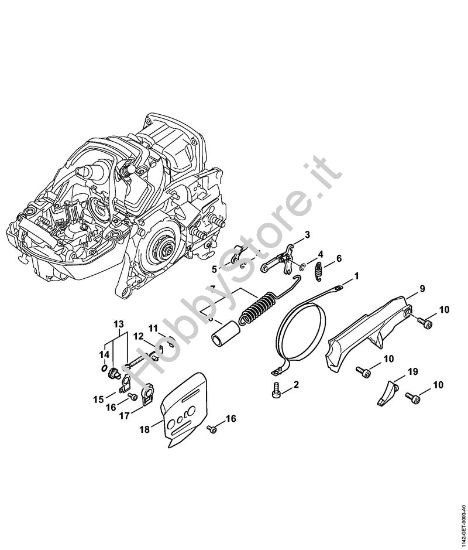 Freno catena, Dispositivo tendicatena Motoseghe a benzina (MS) MS 462 C-M R RettungssÃ¤ge della marca STIHL
