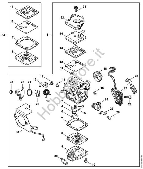 Carburatore 1142/08 Motoseghe a benzina (MS) MS 462 C-M VW della marca STIHL