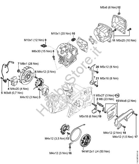 Coppie di serraggio Motoseghe a benzina (MS) MS 462 C-M VW della marca STIHL