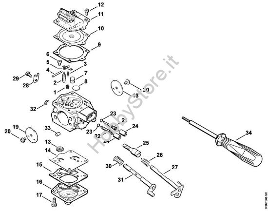 Carburatore WJ-69 Motoseghe a benzina (MS) MS 650 della marca STIHL