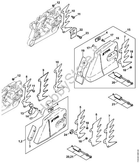 Coperchio rocchetto catena Motoseghe a benzina (MS) MS 650 della marca STIHL