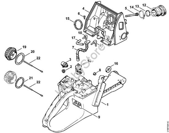 Corpo serbatoio Motoseghe a benzina (MS) MS 650 della marca STIHL
