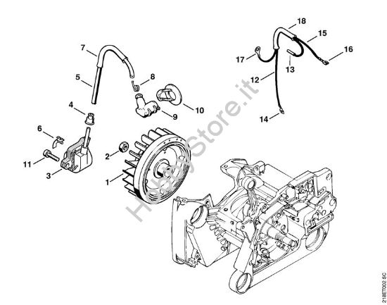 Impianto di accesione Motoseghe a benzina (MS) MS 650 della marca STIHL