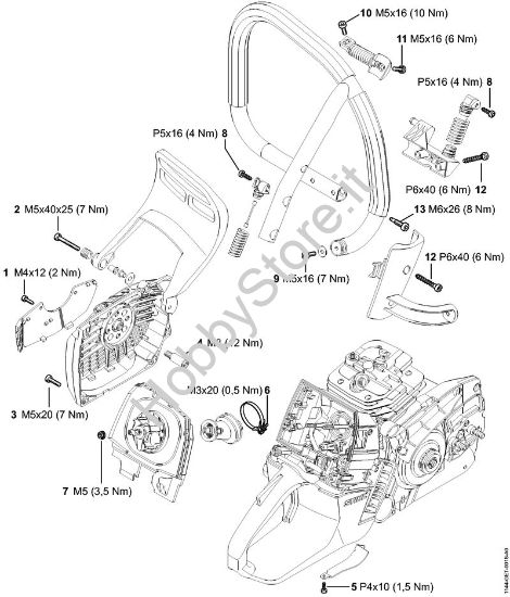 Coppie di serraggio Motoseghe a benzina (MS) MS 651-R della marca STIHL