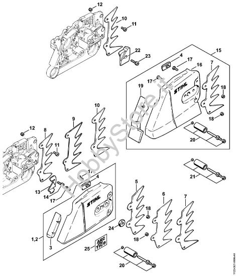 Coperchio rocchetto catena Motoseghe a benzina (MS) MS 660 della marca STIHL