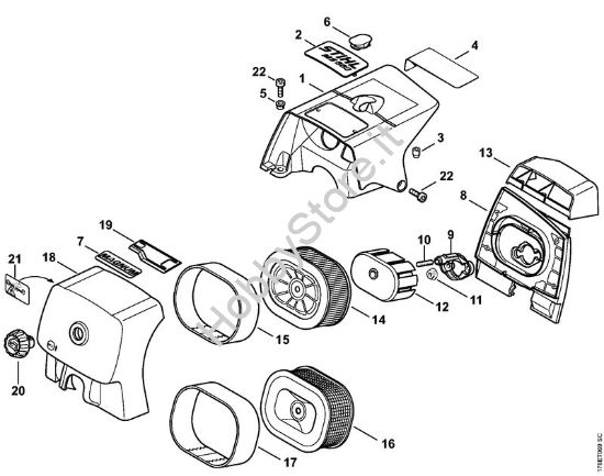 Cappottatura, filtro aria Motoseghe a benzina (MS) MS 660-Magnum della marca STIHL