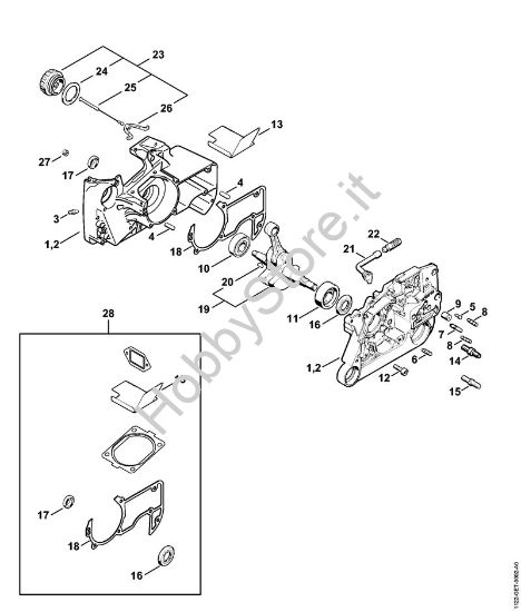 Carter albero a gomito Motoseghe a benzina (MS) MS 660-Magnum della marca STIHL