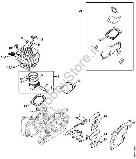 Cilindro Motoseghe a benzina (MS) MS 660-Magnum della marca STIHL