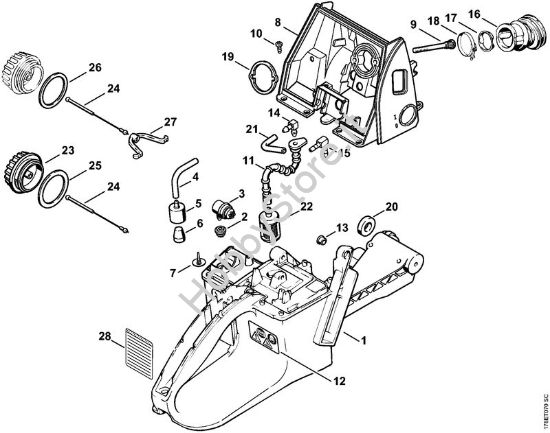 Corpo serbatoio Motoseghe a benzina (MS) MS 660-Magnum della marca STIHL