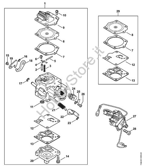 Carburatore WJ-140 Motoseghe a benzina (MS) MS 661 C-M della marca STIHL