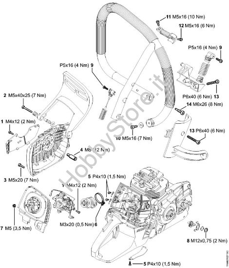 Coppie di serraggio Motoseghe a benzina (MS) MS 661 C-M della marca STIHL
