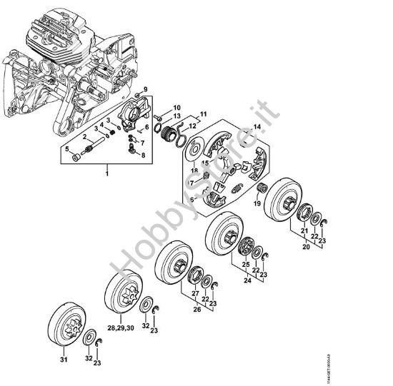Pompa olio, frizione Motoseghe a benzina (MS) MS 661 C-M della marca STIHL