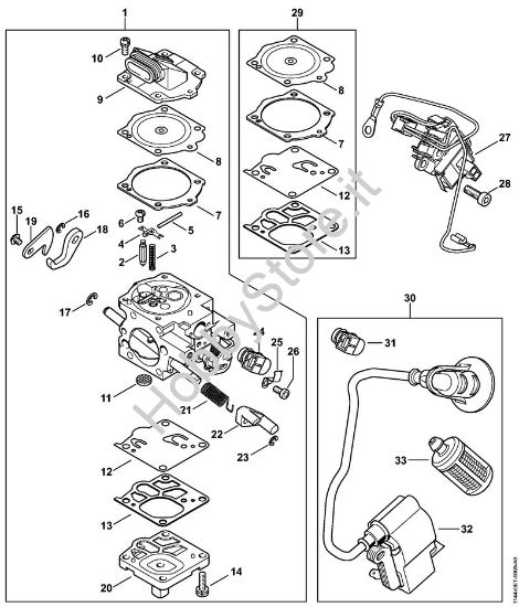 Carburatore WJ-134 Motoseghe a benzina (MS) MS 661 C-M W della marca STIHL