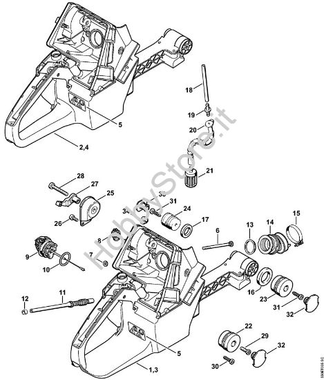 Corpo serbatoio, sistema AV Motoseghe a benzina (MS) MS 780 della marca STIHL