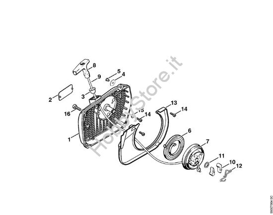 Dispositivo di avviamento Motoseghe a benzina (MS) MS 780-R della marca STIHL