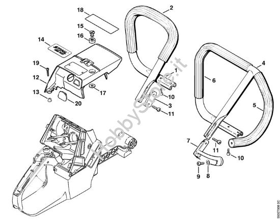 Manico tubolare, Cappottatura Motoseghe a benzina (MS) MS 780-R della marca STIHL