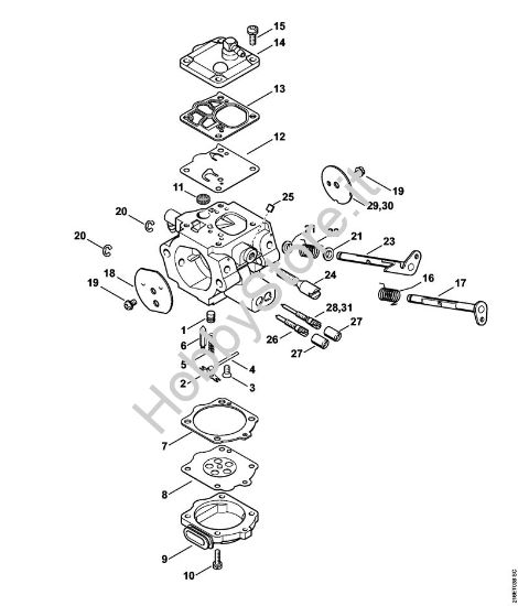 Carburatore WG-12, WG-13 Motoseghe a benzina (MS) MS 880 della marca STIHL