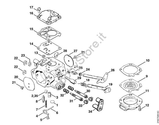 Carburatore HT-12 (09.2009) Motoseghe a benzina (MS) MS 880-R della marca STIHL