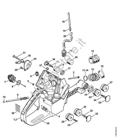 Corpo serbatoio, sistema AV Motoseghe a benzina (MS) MS 880-R della marca STIHL