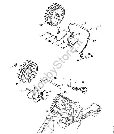Impianto di accesione Motoseghe a benzina (MS) MS 880-R della marca STIHL