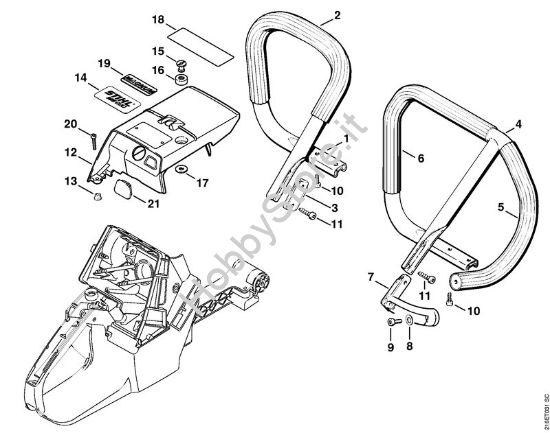 Manico tubolare, Cappottatura Motoseghe a benzina (MS) MS 880-R della marca STIHL