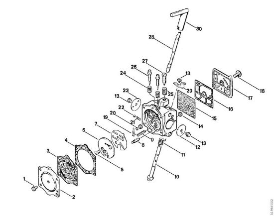 Particolari carburatore Decespugliatori (FS) FS 150 della marca STIHL