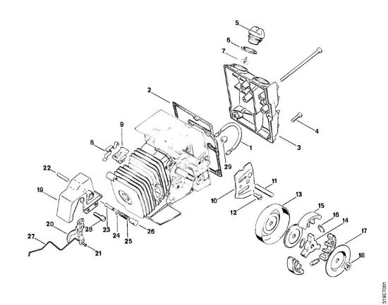 Corpo serbatoio, frizione Decespugliatori (FS) FS 151 della marca STIHL