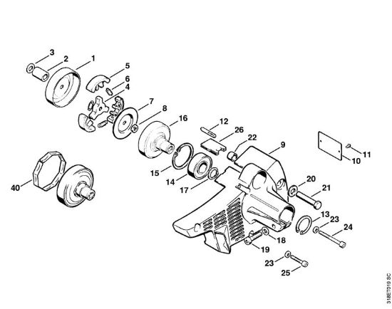 Frizione, scatola frizione Decespugliatori (FS) FS 200 della marca STIHL
