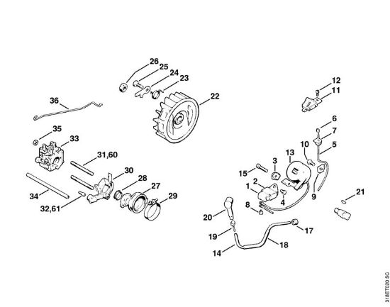 Impianto di accesione Decespugliatori (FS) FS 200 della marca STIHL