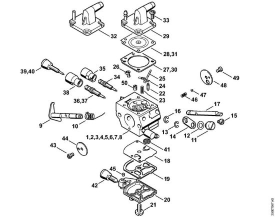 Carburatore C1Q-S161, -S162, -S163, -S164, -S82, -S83, -S138, -S139 Decespugliatori (FS) FS 300 della marca STIHL