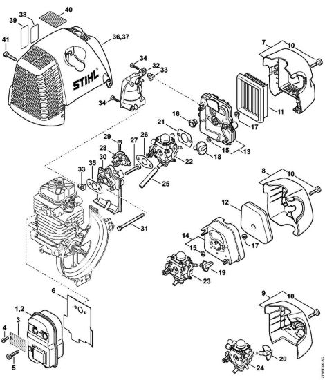 Silenziatore, filtro aria Decespugliatori (FS) FS 310 della marca STIHL