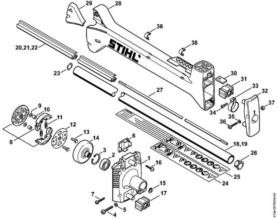 Corpo frizione, stelo Decespugliatori (FS) FS 350 della marca STIHL