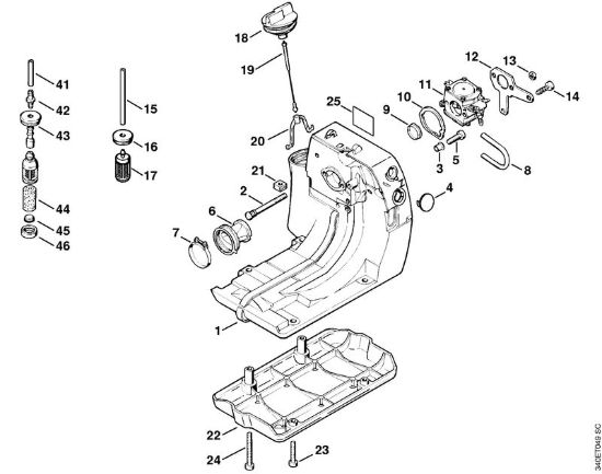 Corpo serbatoio Decespugliatori (FS) FS 360 della marca STIHL