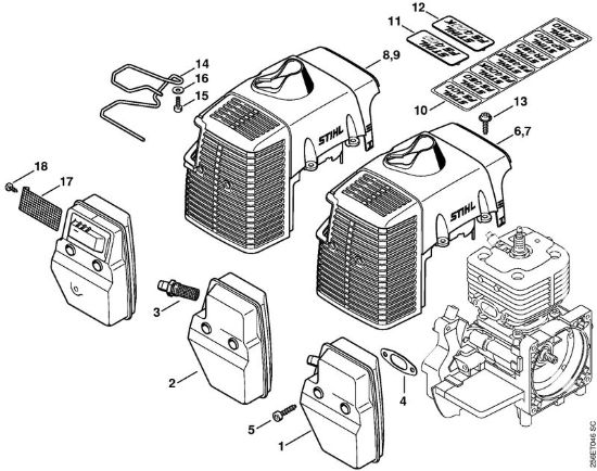 Silenziatore, cappottatura Decespugliatori (FS) FS 400-L della marca STIHL